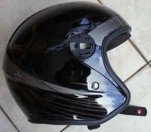 scratches on motorcycle helmet